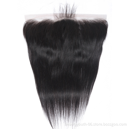 13*4   Ear to Ear Transparent Thin Skin Invisible Swiss Lace Closure Human Hair Hd Lace Frontals with Pre plucked Hairline